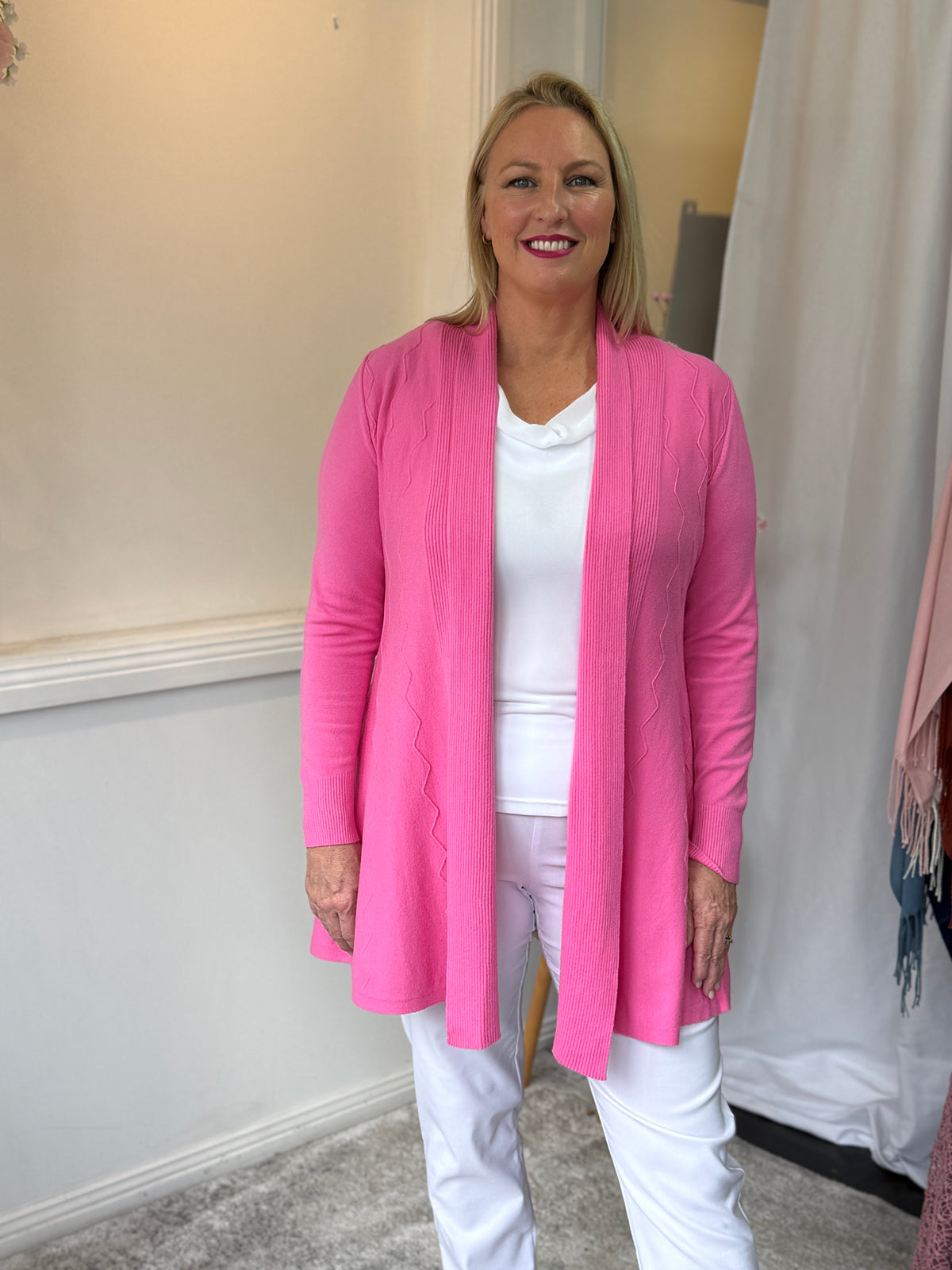 Olinda Pink Wool Knit Cardigan