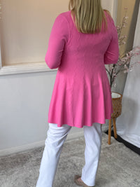 Olinda Pink Wool Knit Cardigan