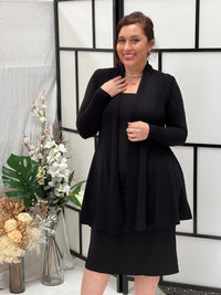 Olinda Black Wool Knit Cardigan