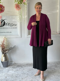 Olinda Plum Wool Knit Cardigan