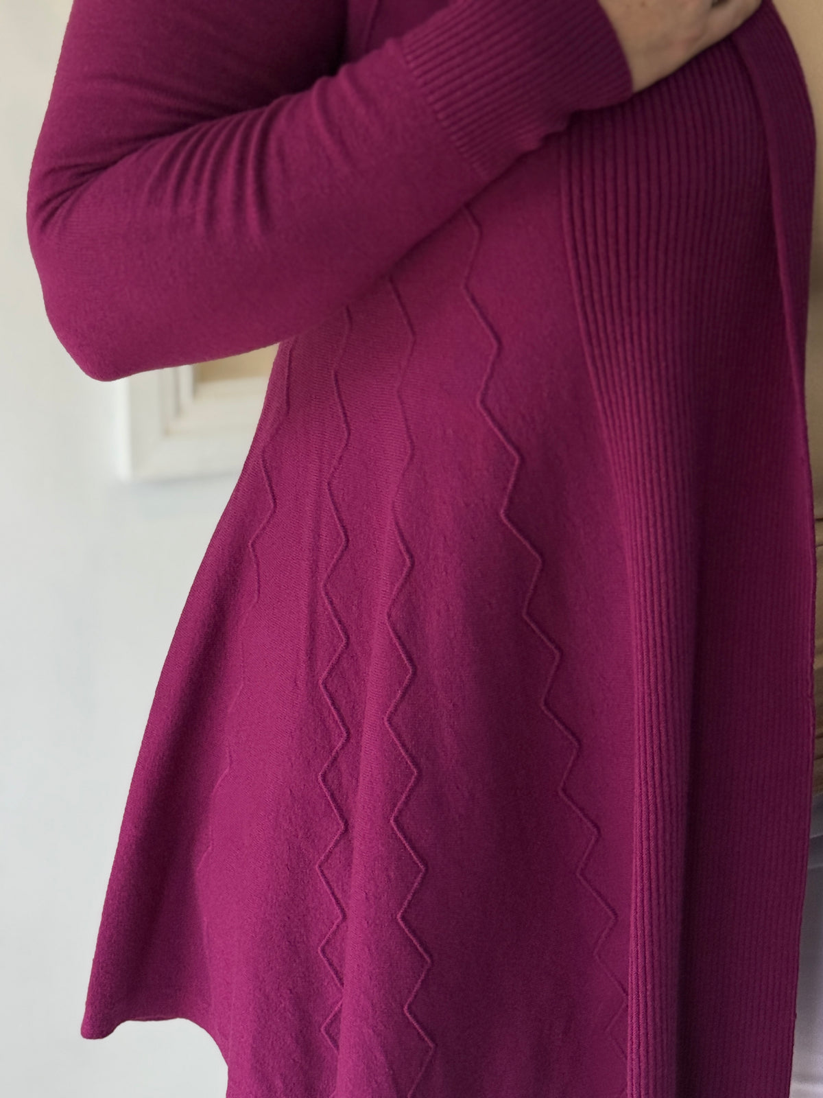 Olinda Plum Wool Knit Cardigan