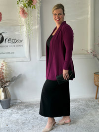 Olinda Plum Wool Knit Cardigan