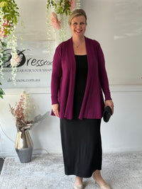 Olinda Plum Wool Knit Cardigan