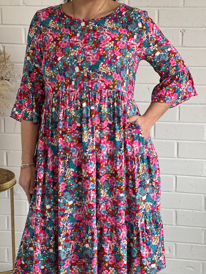 Oslo Pink Floral Dress