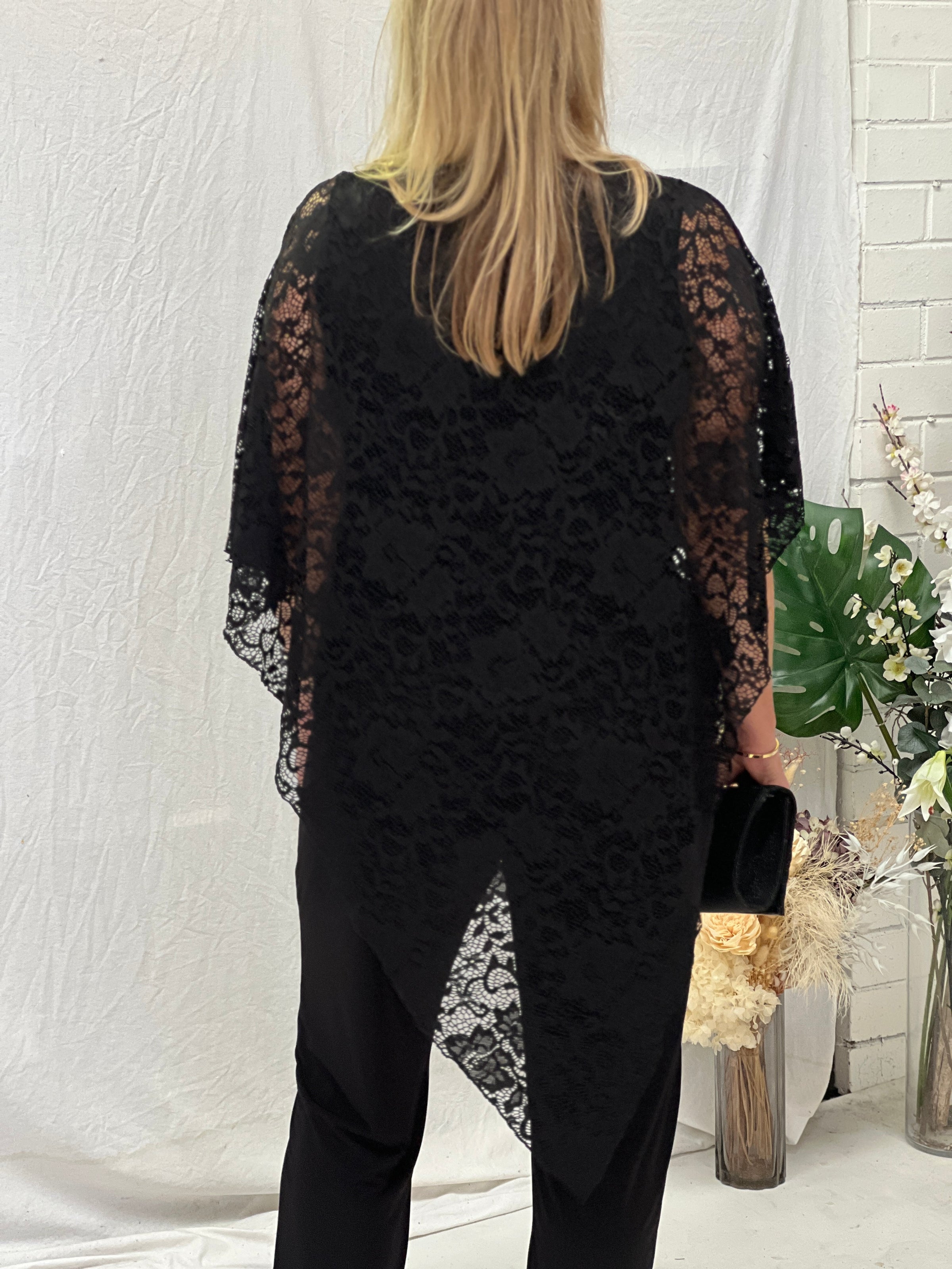 Owen Navy Lace Top