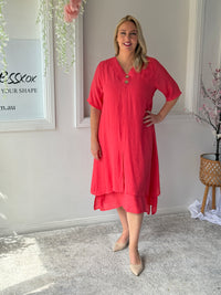 Oxley Coral Layering Dress
