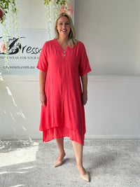 Oxley Coral Layering Dress