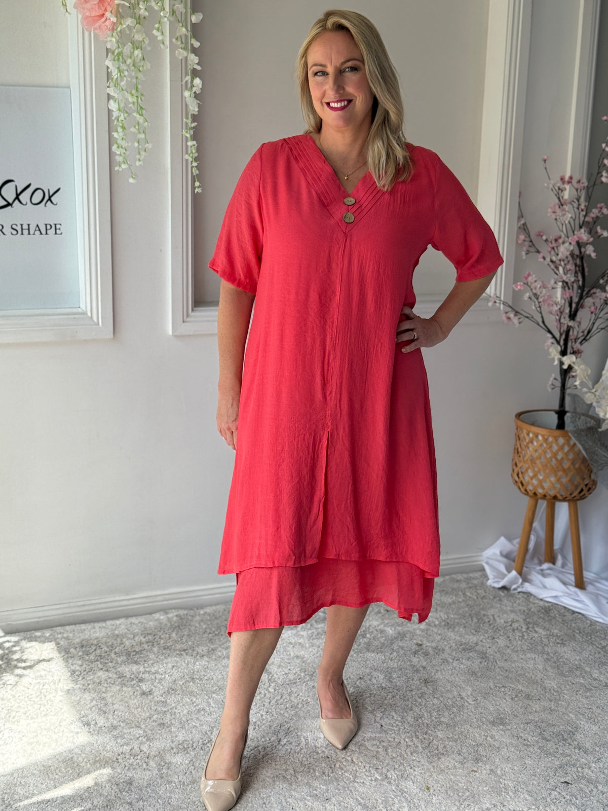 Oxley Coral Layering Dress