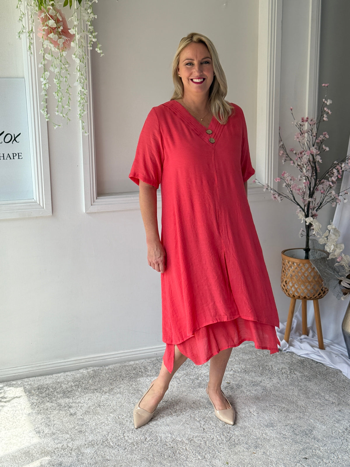 Oxley Coral Layering Dress