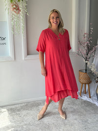 Oxley Coral Layering Dress