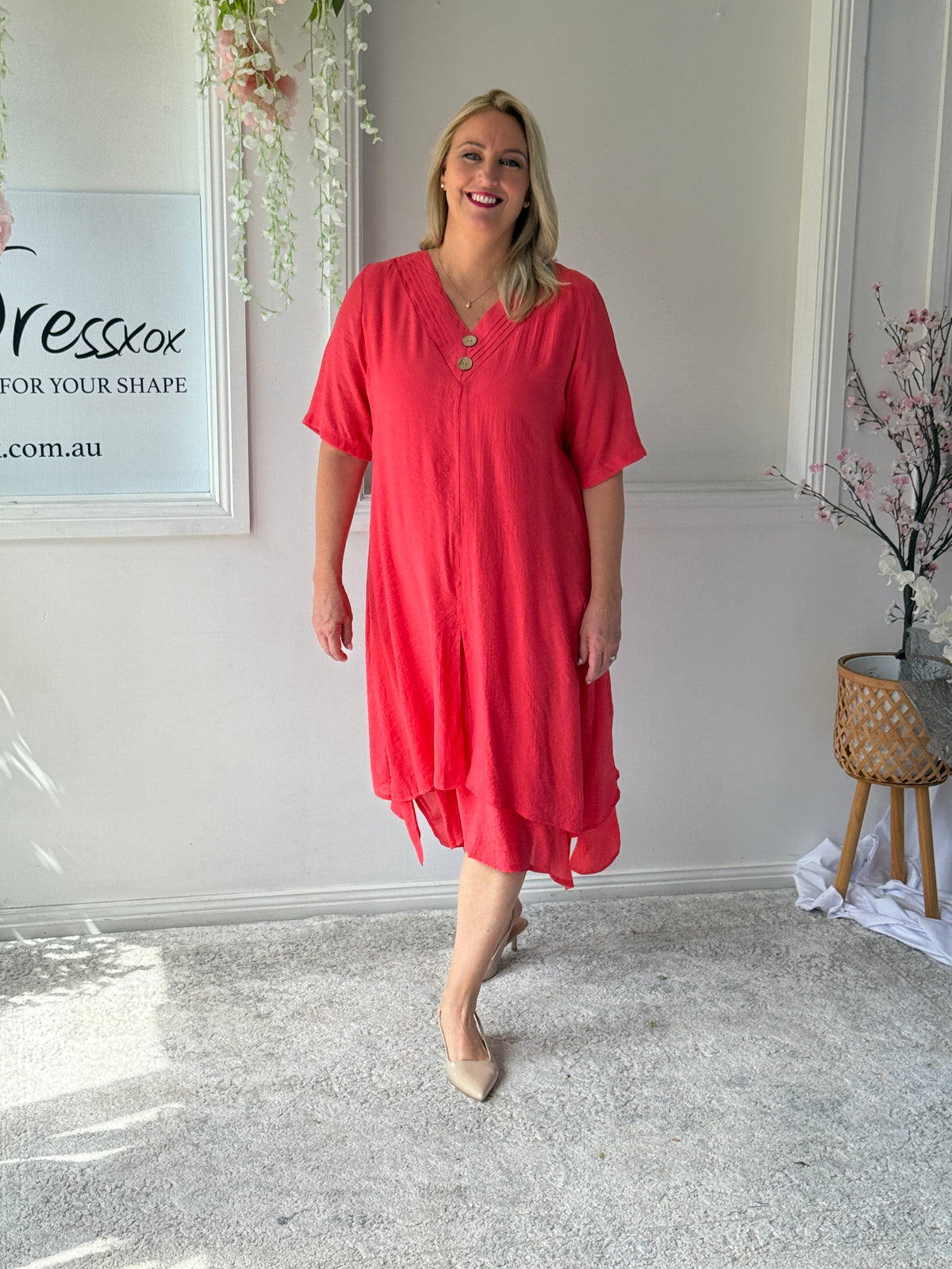 Oxley Coral Layering Dress