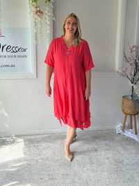 Oxley Coral Layering Dress