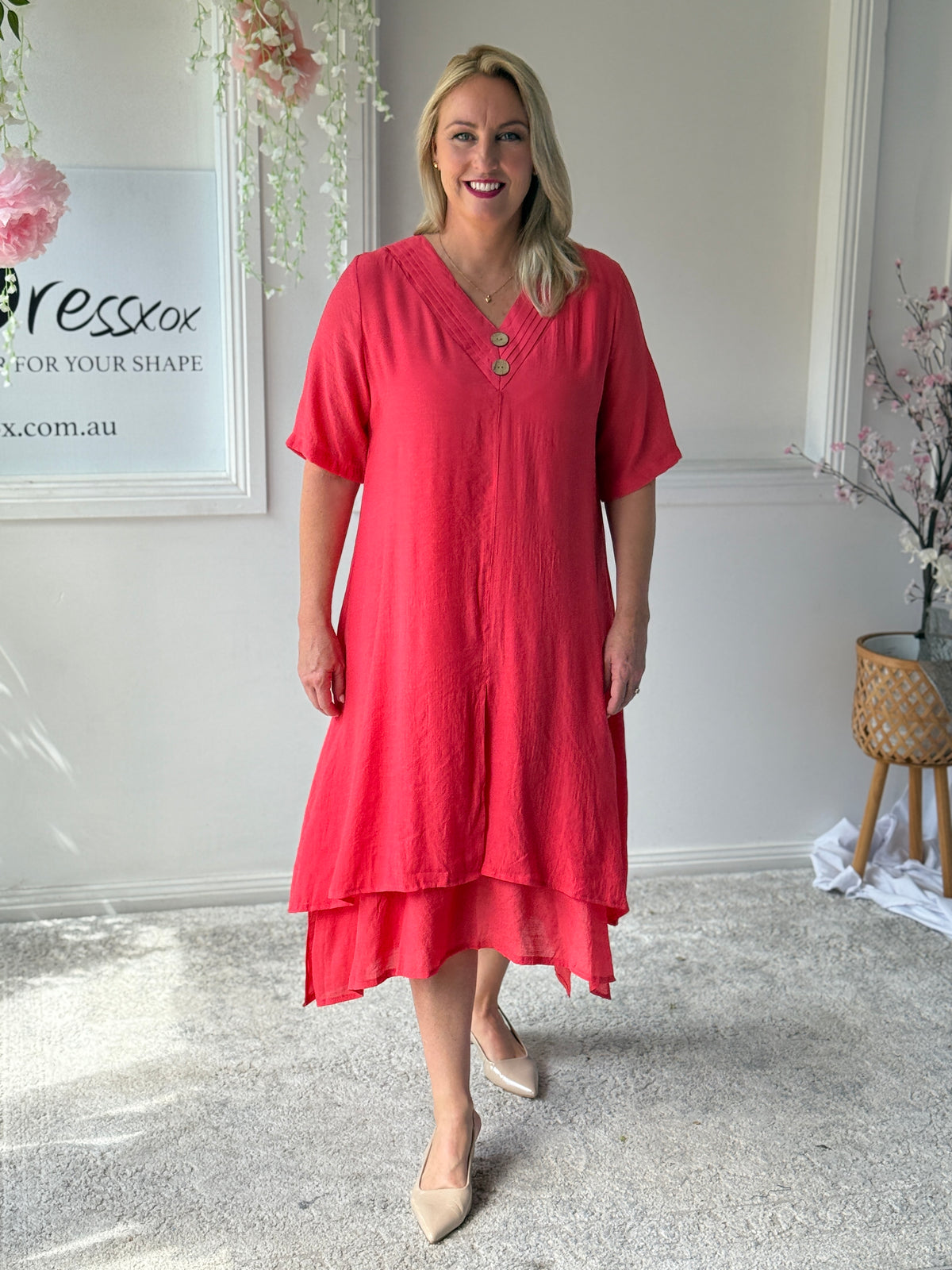 Oxley Coral Layering Dress