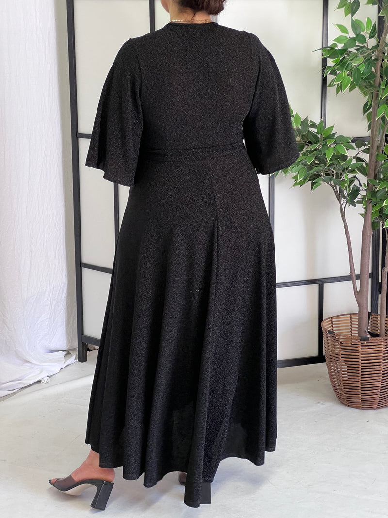 Parker Black Glitter Wrap Dress Dressxox Parker Black Glitter Wrap Dress Dressxox