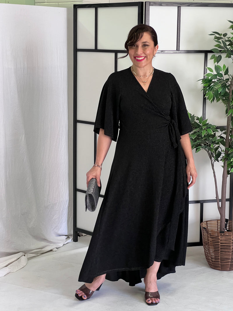 Parker Black Glitter Wrap Dress Dressxox Parker Black Glitter Wrap Dress Dressxox