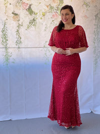 Payton Red Sequin Evening Gown