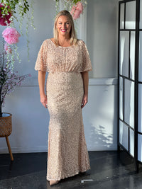 Payton Gold Sequin Evening Gown