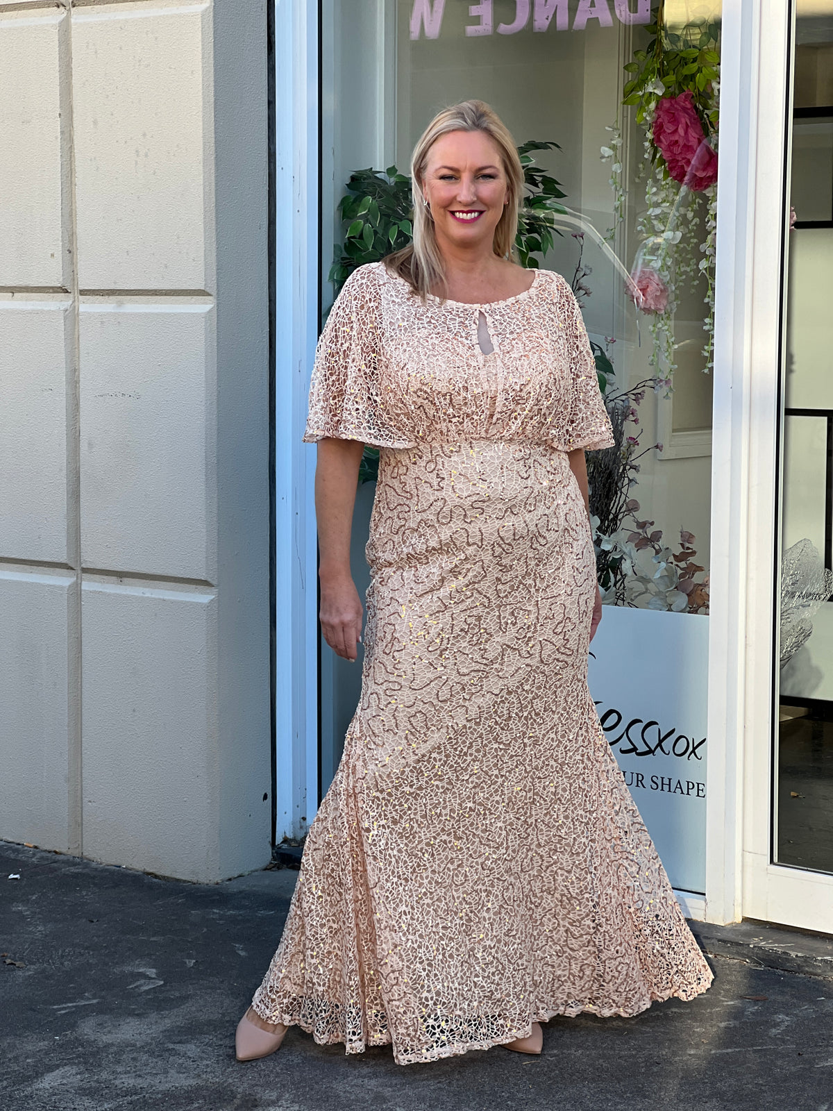 Payton Gold Sequin Evening Gown