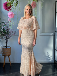Payton Gold Sequin Evening Gown
