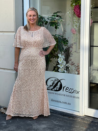 Payton Gold Sequin Evening Gown