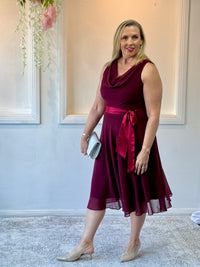 Pearl Burgundy Chiffon Dress