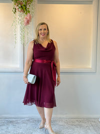 Pearl Burgundy Chiffon Dress