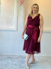 Pearl Burgundy Chiffon Dress