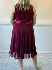 Pearl Burgundy Chiffon Dress