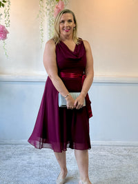 Pearl Burgundy Chiffon Dress