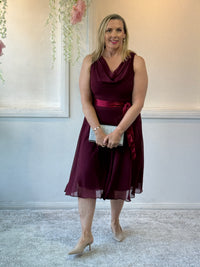 Pearl Burgundy Chiffon Dress