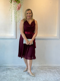 Pearl Burgundy Chiffon Dress