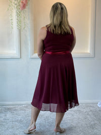Pearl Burgundy Chiffon Dress
