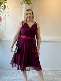 Pearl Burgundy Chiffon Dress