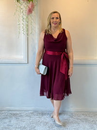 Pearl Burgundy Chiffon Dress