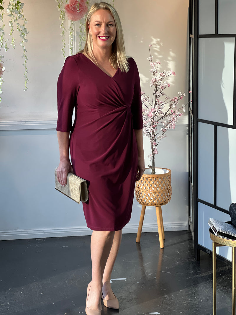 Phoebe Burgundy Evening Dress