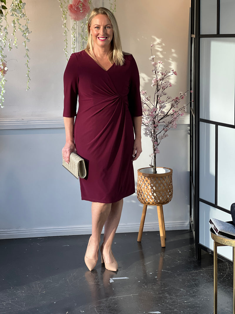 Phoebe Burgundy Evening Dress