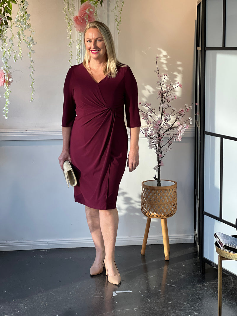 Phoebe Burgundy Evening Dress