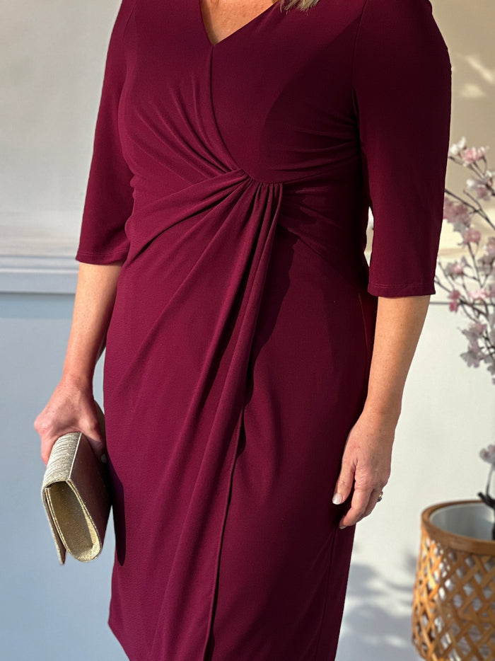 Phoebe Burgundy Evening Dress