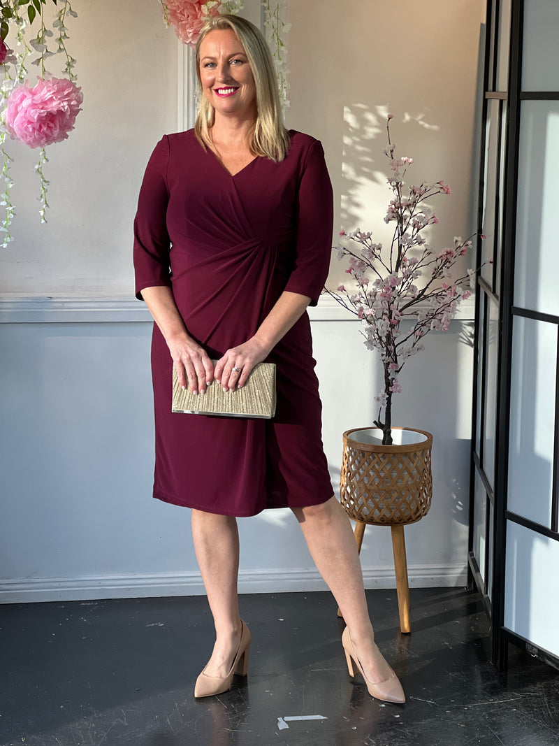 Phoebe Burgundy Evening Dress