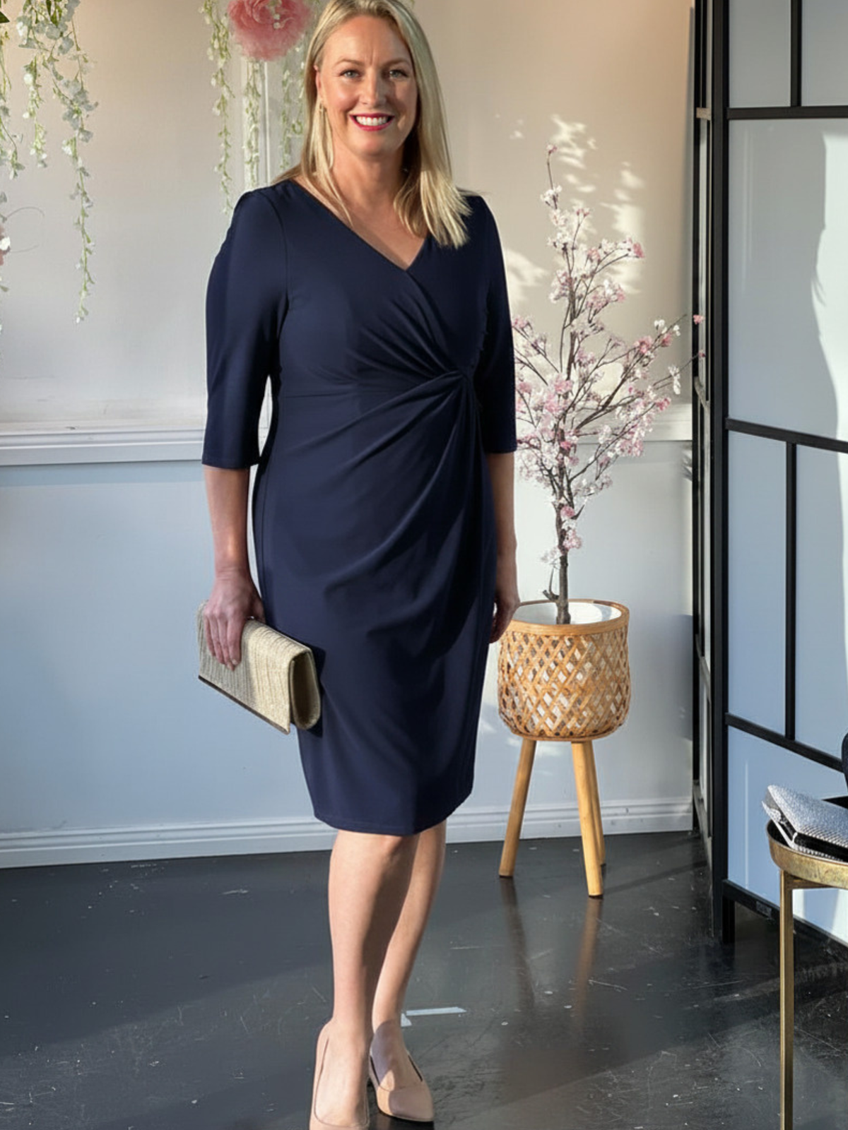 Phoebe Navy Evening Dress