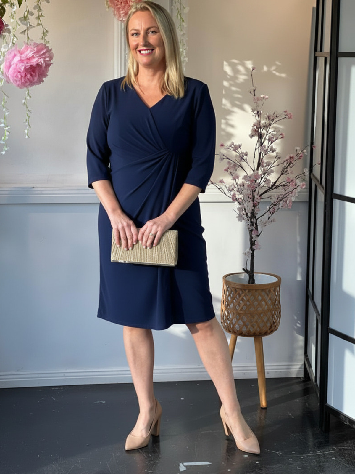 Phoebe Navy Evening Dress