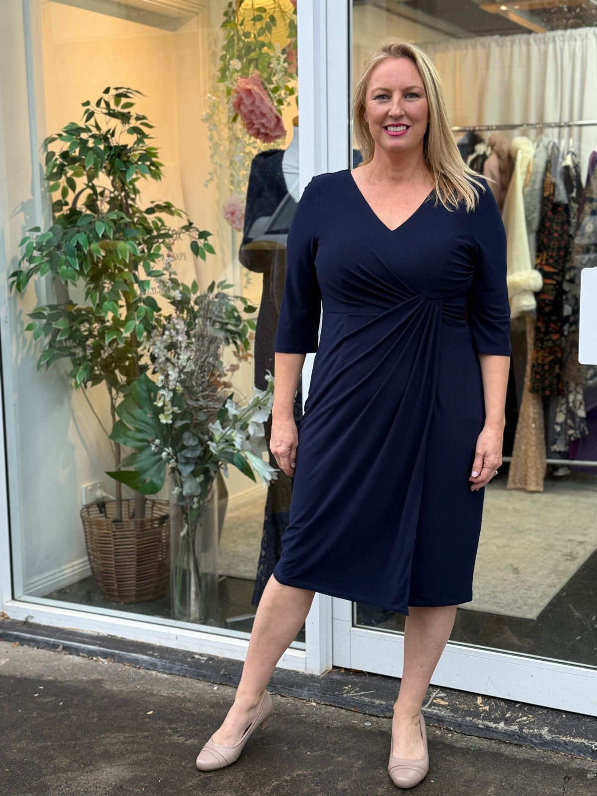 Phoebe Navy Evening Dress