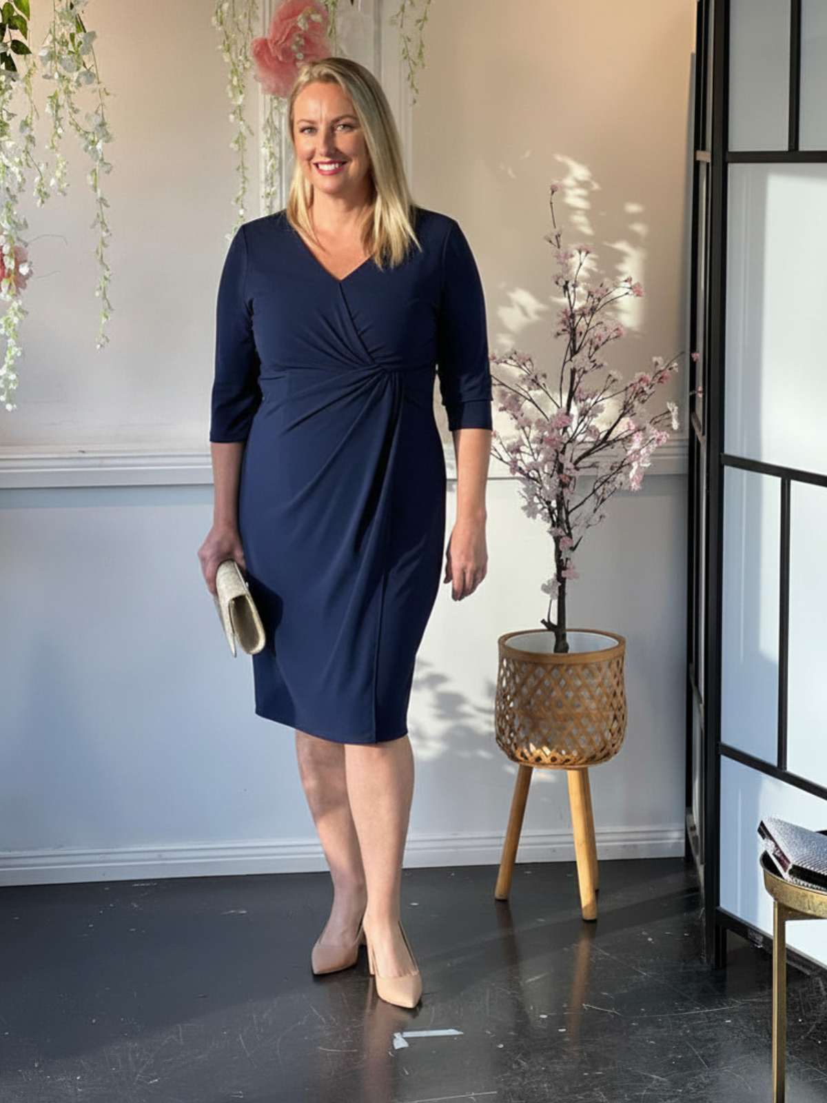 Phoebe Navy Evening Dress