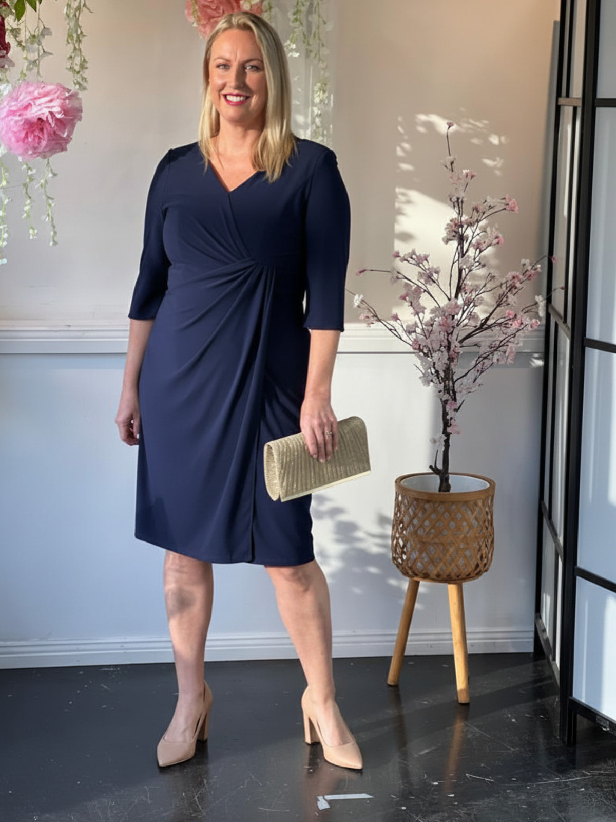 Phoebe Navy Evening Dress