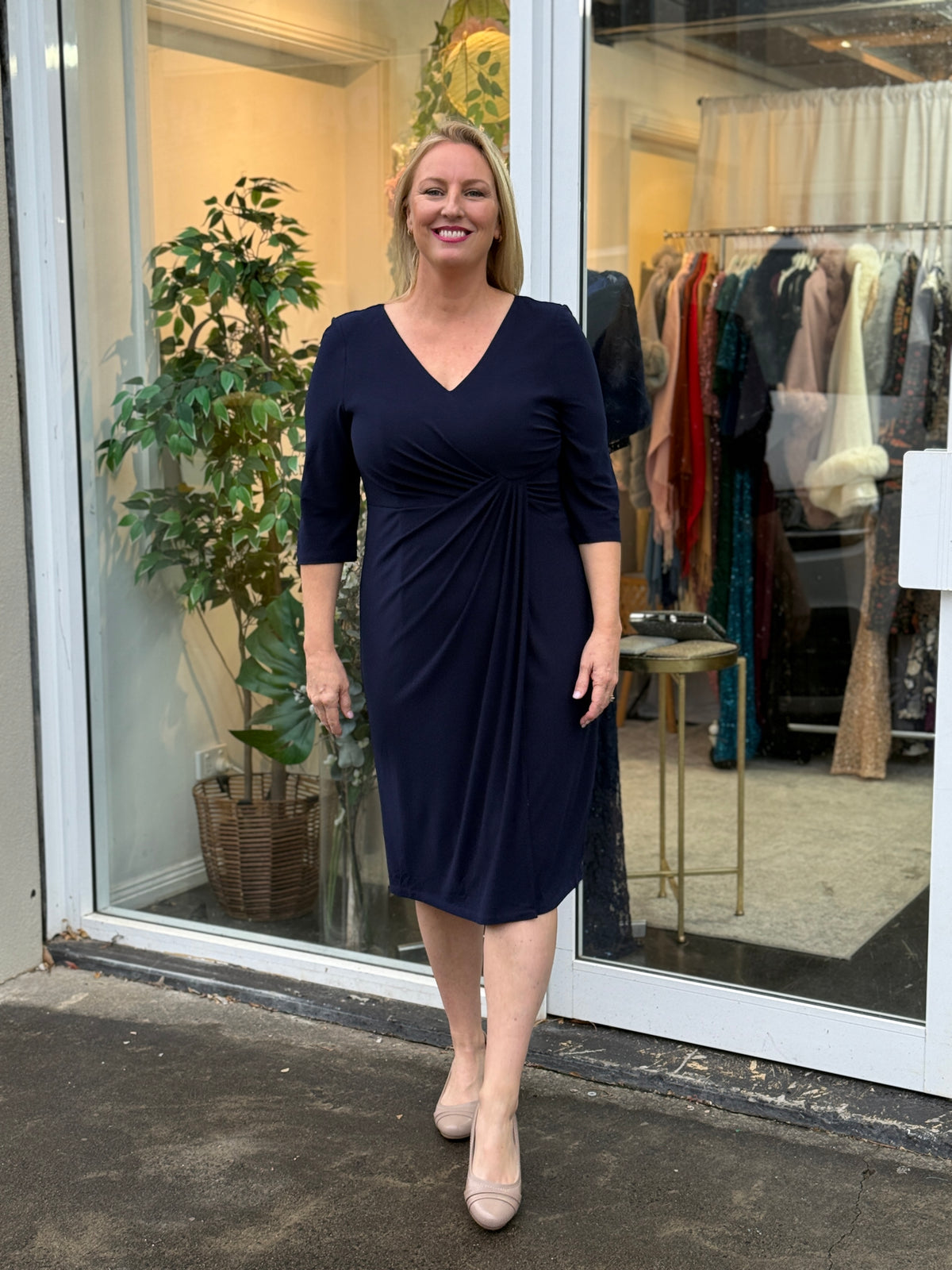 Phoebe Navy Evening Dress