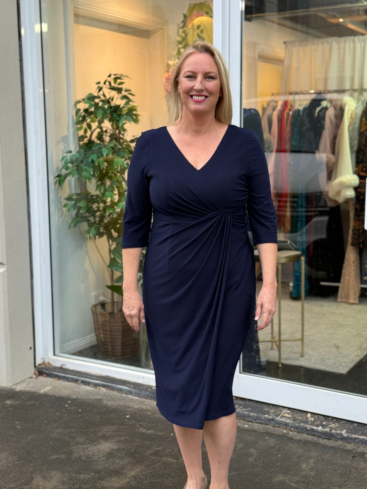 Phoebe Navy Evening Dress