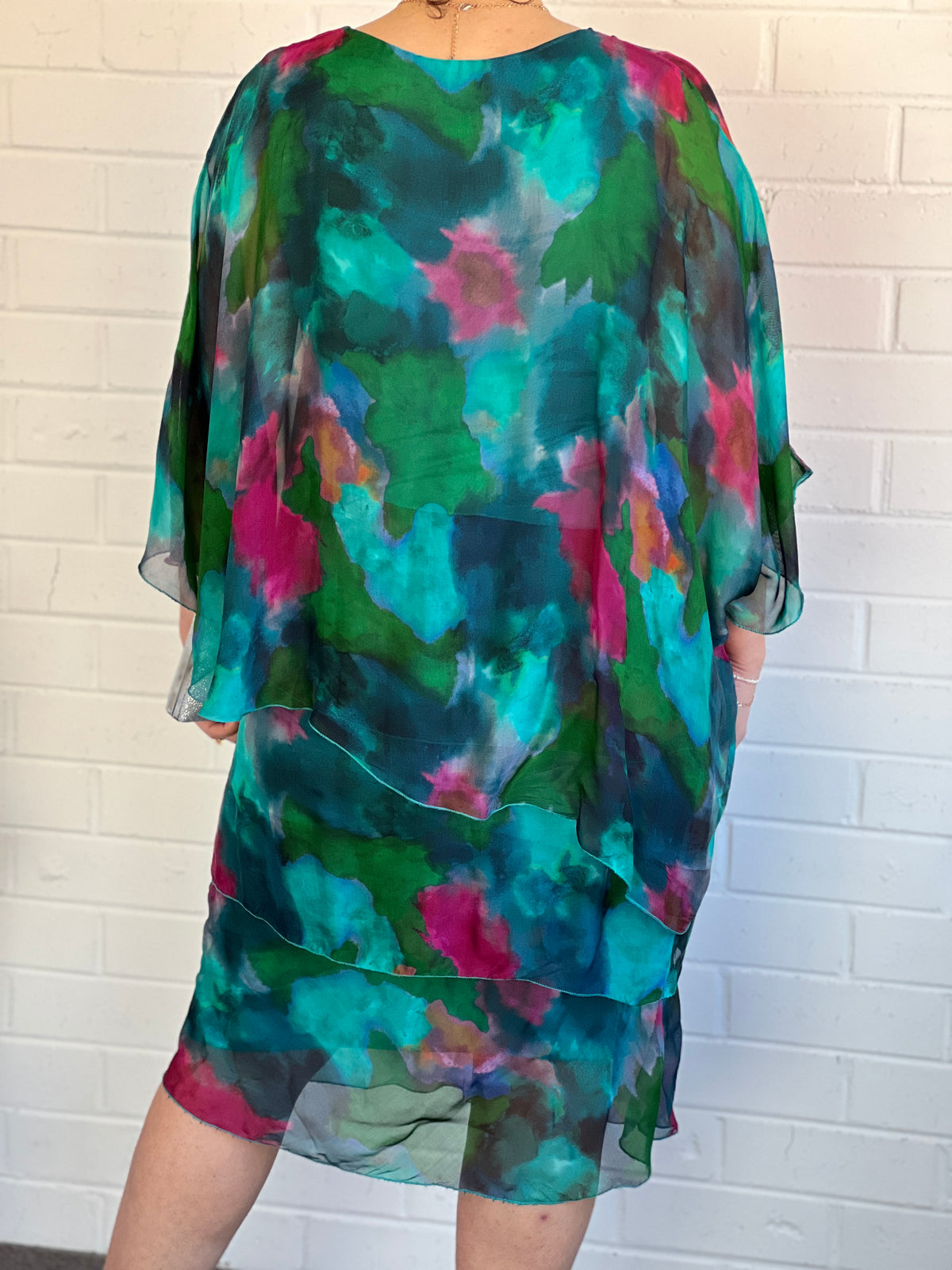 Piper Forest Floral Silk Dress