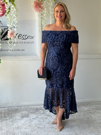 Prague Navy Embroidered Gown