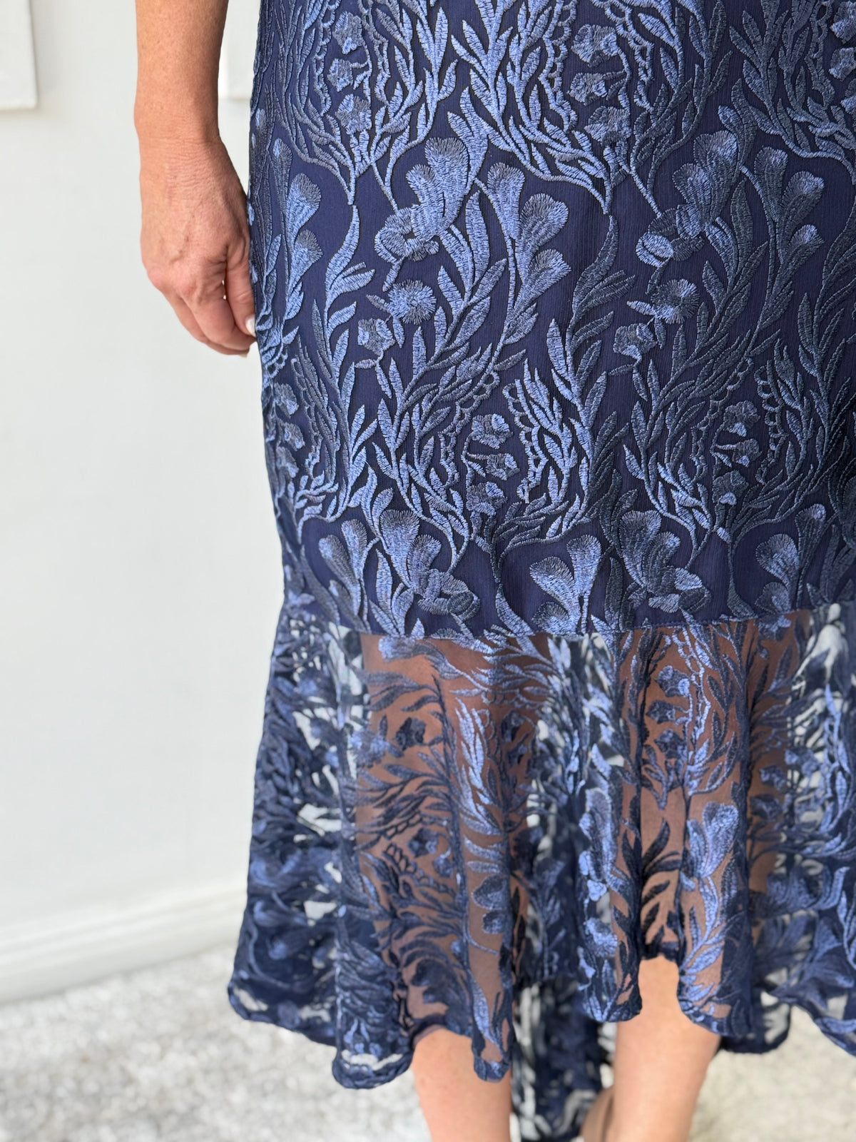 Prague Navy Embroidered Gown