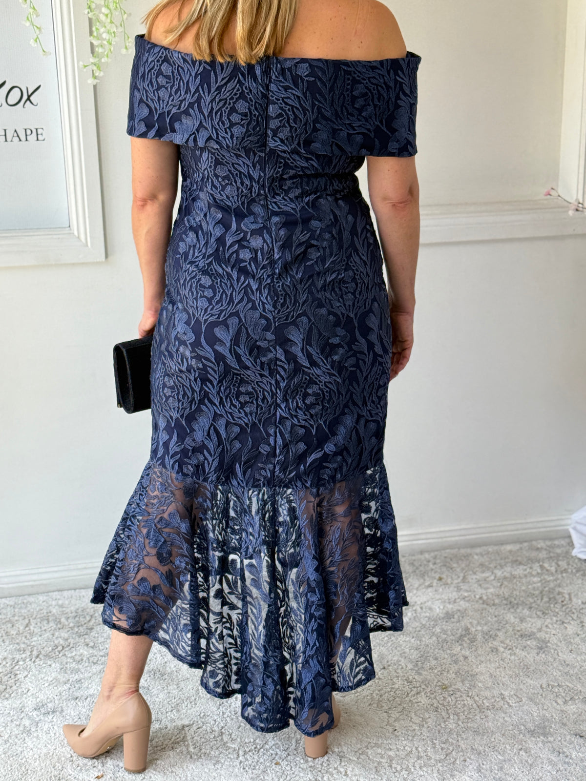 Prague Navy Embroidered Gown